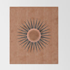 Terracotta Mid Century Sunburst Throw Blanket Gallery Image 2