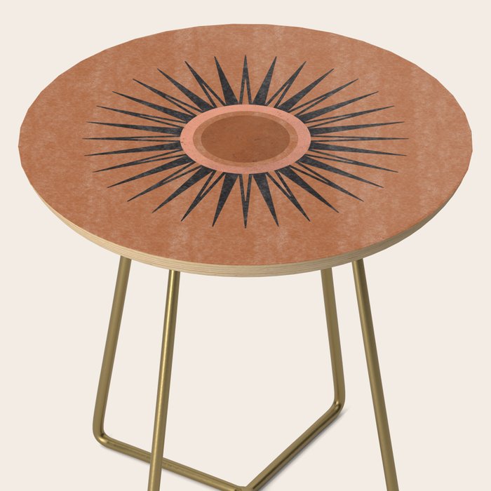 Terracotta Mid Century Sunburst Side Table Gallery Image 2