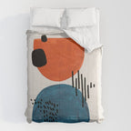 Burnt Orange Jewel Teal Blue Mid Century Modern Funky Colorful Shapes Patterns by Ejaaz Haniff Comforter Gallery Image 6