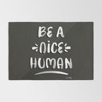 Be a Nice Human - White Type on Black Palette Rug Gallery Image 2