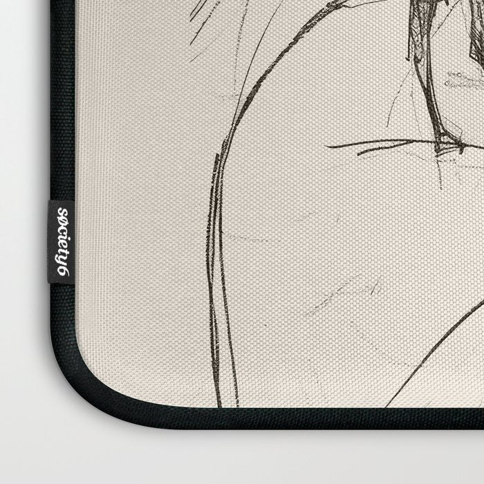Modern Cat Sketch Laptop Sleeve Gallery Image 3