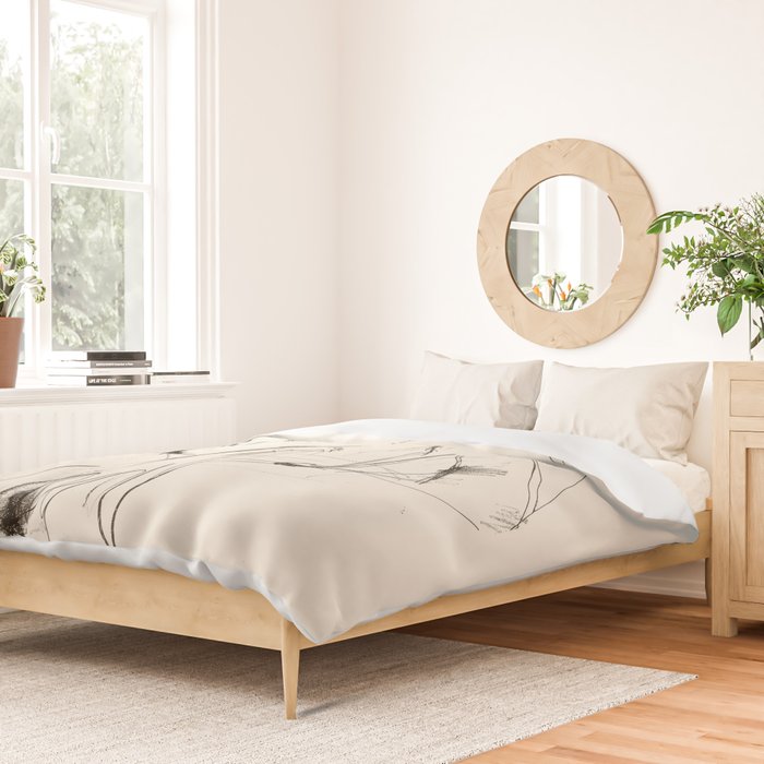 Modern Cat Sketch Duvet Cover Gallery Image 2