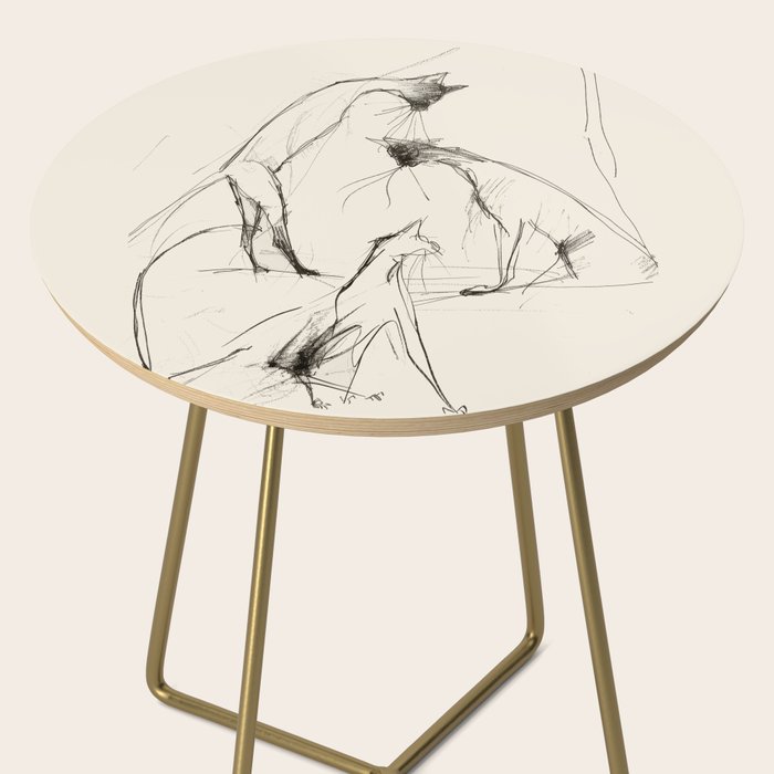Modern Cat Sketch Side Table Gallery Image 2