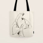 Modern Cat Sketch Tote Bag Gallery Image 1