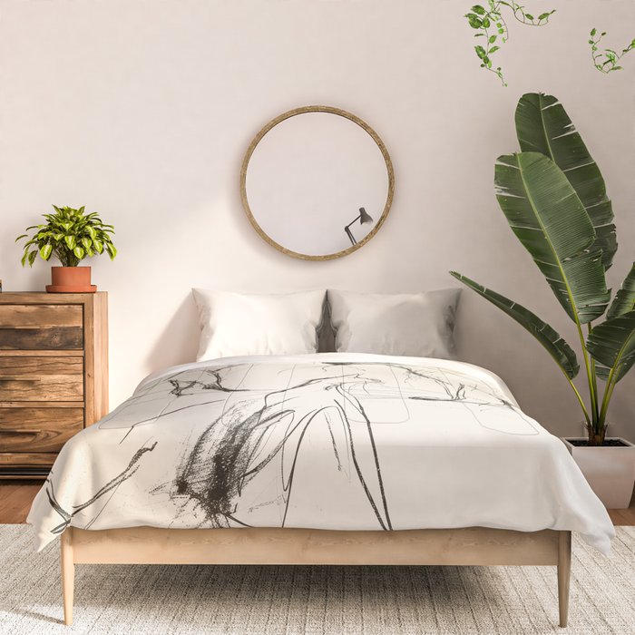 Modern Cat Sketch Comforter Gallery Image 3