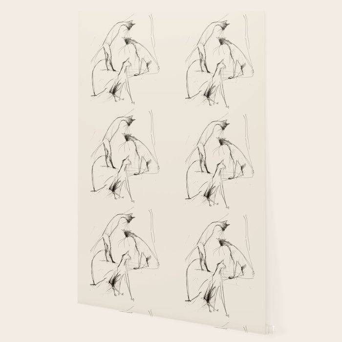 Modern Cat Sketch Wallpaper Gallery Image 2