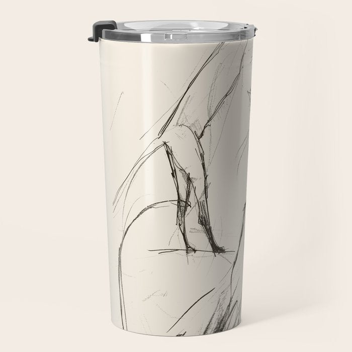 Modern Cat Sketch Travel Mug Gallery Image 3