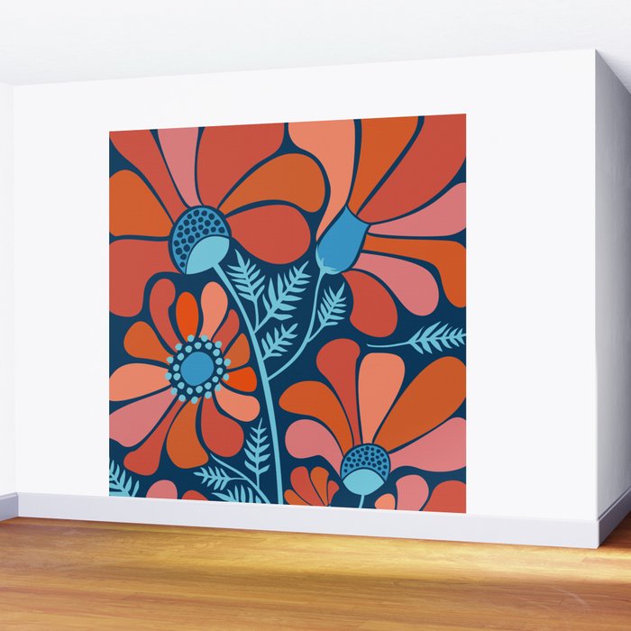 Flower Power IV Wall Mural Gallery Image 2