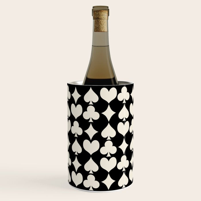 Card Suit Motifs I Black and White Wine Chiller Gallery Image 1