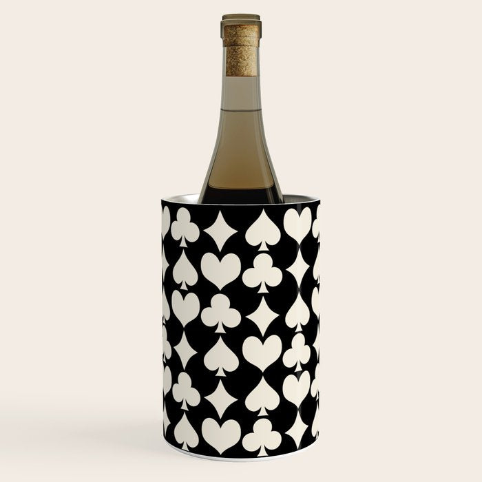 Card Suit Motifs I Black and White Wine Chiller Gallery Image 3