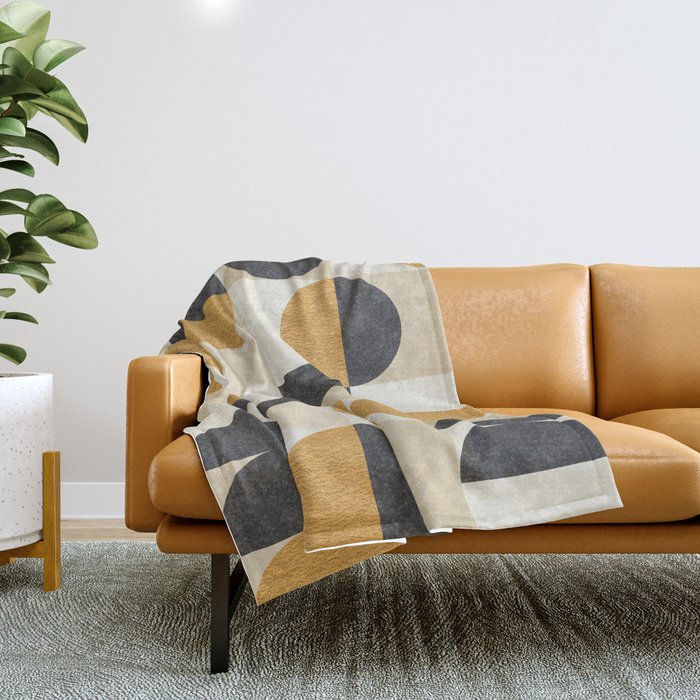 Mid century modern halfmoon pattern Throw Blanket Gallery Image 1