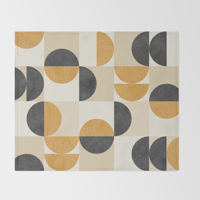Mid century modern halfmoon pattern Throw Blanket Gallery Image 2