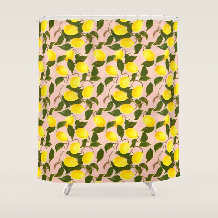 Summer Harvest Lemon Shower Curtain Gallery Image 1