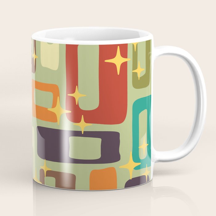 Retro Mid Century Modern Abstract Pattern 225 Coffee Mug Gallery Image 1