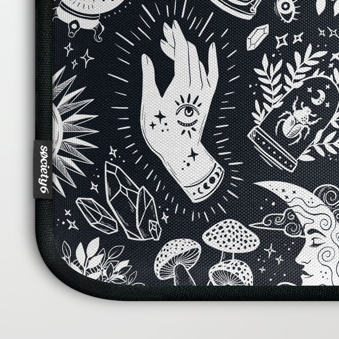Witchy Things In Black And White Laptop Sleeve Gallery Image 3