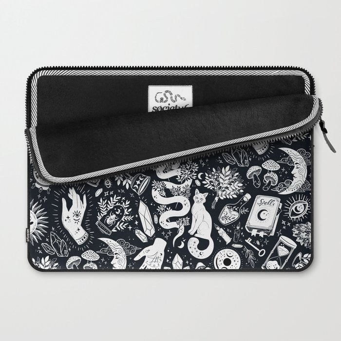Witchy Things In Black And White Laptop Sleeve Gallery Image 2