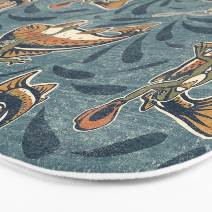 Rodeo Frogs - Blue Bath Mat Gallery Image 3