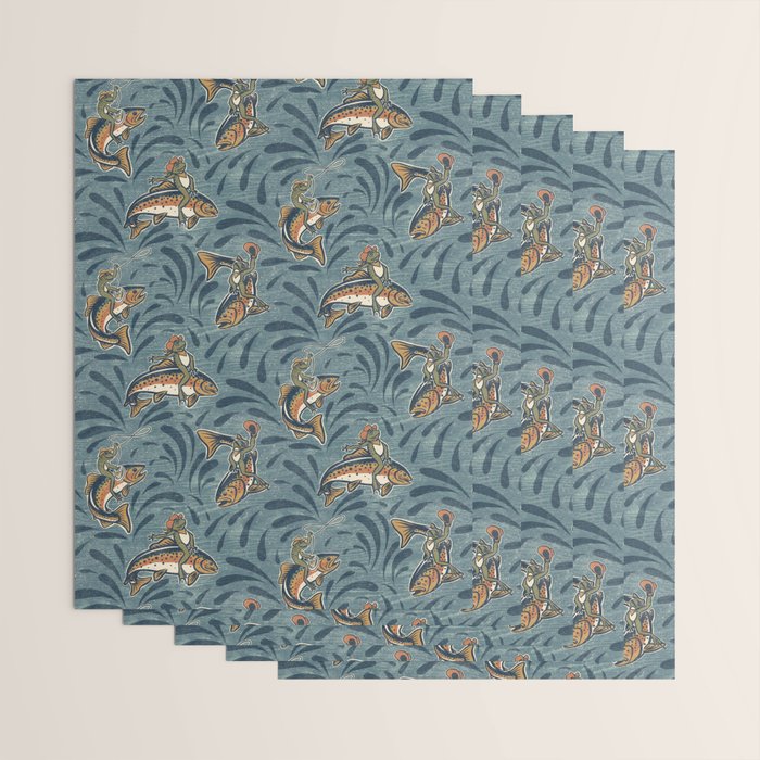 Rodeo Frogs - Blue Wrapping Paper Gallery Image 3