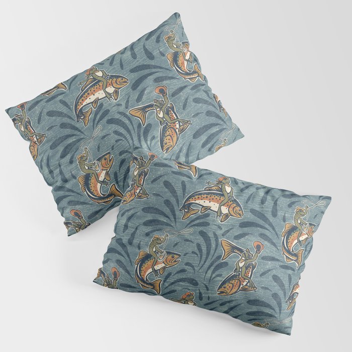 Rodeo Frogs - Blue Pillow Sham Gallery Image 1