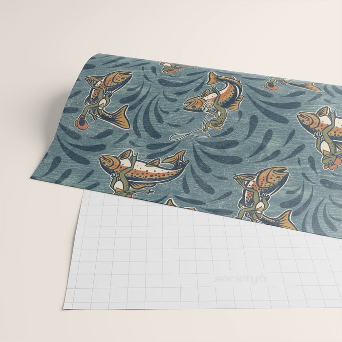 Rodeo Frogs - Blue Wrapping Paper Gallery Image 2