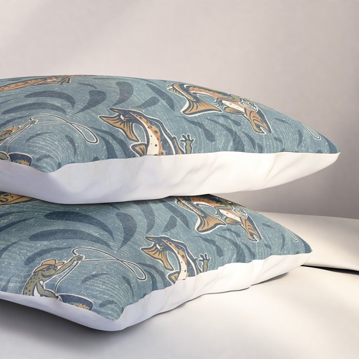 Rodeo Frogs - Blue Pillow Sham Gallery Image 3