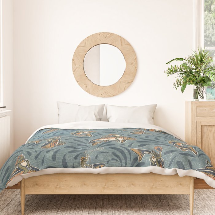 Rodeo Frogs - Blue Duvet Cover Gallery Image 3