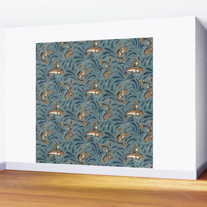 Rodeo Frogs - Blue Wall Mural Gallery Image 2