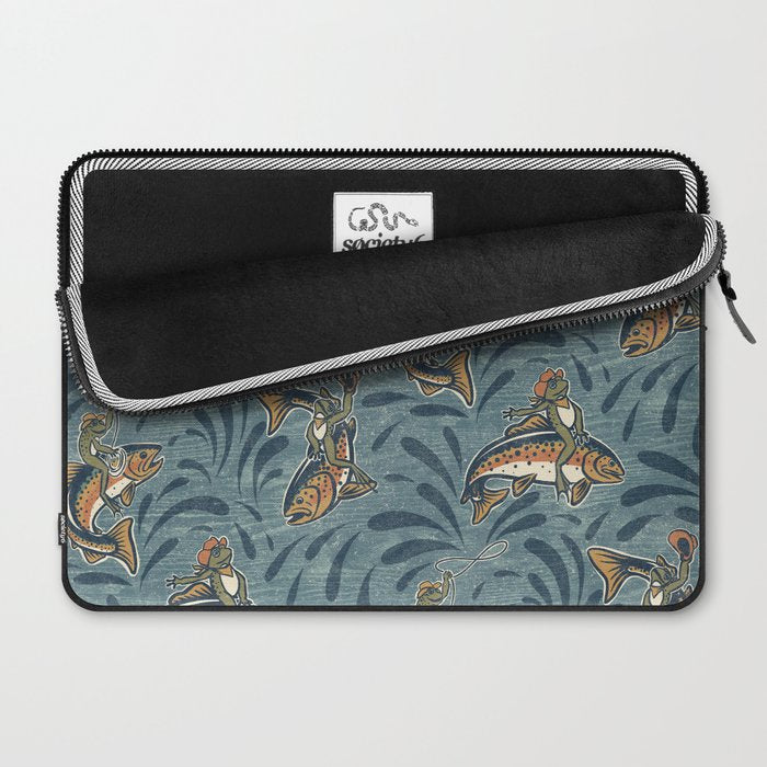 Rodeo Frogs - Blue Laptop Sleeve Gallery Image 2