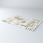  Mid-Century Modern Kinetikos Pattern in Black, Lime Green, Orange, and White Rug Gallery Image 3