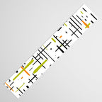  Mid-Century Modern Kinetikos Pattern in Black, Lime Green, Orange, and White Table Runner Gallery Image 3