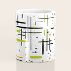  Mid-Century Modern Kinetikos Pattern in Black, Lime Green, Orange, and White Coffee Mug Gallery Image 4