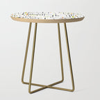 Mid-Century Modern Kinetikos Pattern in Black, Lime Green, Orange, and White Side Table Gallery Image 1