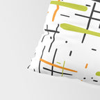  Mid-Century Modern Kinetikos Pattern in Black, Lime Green, Orange, and White Pillow Sham Gallery Image 4