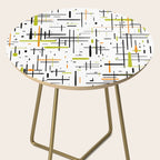  Mid-Century Modern Kinetikos Pattern in Black, Lime Green, Orange, and White Side Table Gallery Image 2