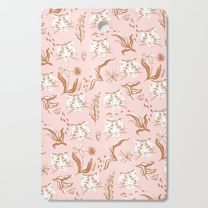 Pink Abstract Tiger Pattern Cutting Board Gallery Image 1