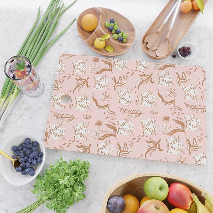 Pink Abstract Tiger Pattern Cutting Board Gallery Image 2