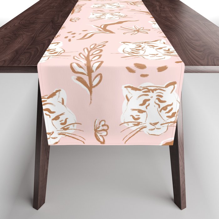 Pink Abstract Tiger Pattern Table Runner Gallery Image 1