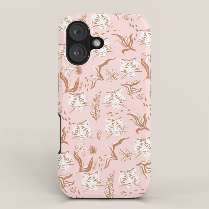 Pink Abstract Tiger Pattern iPhone Case Gallery Image 1