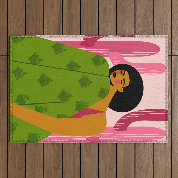 Pink Cactus Outdoor Rug Gallery Image 1