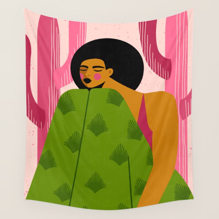 Pink Cactus Wall Tapestry Gallery Image 4