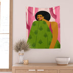 Pink Cactus Wall Tapestry Gallery Image 2