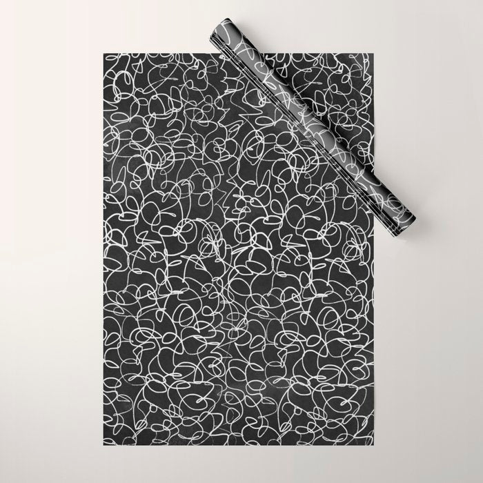 Onyx: Mid Century Abstract Art Wrapping Paper Gallery Image 1