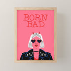 Born bad devil woman cartoon portrait art Mini Art Print Gallery Image 1