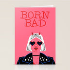 Born bad devil woman cartoon portrait art Stationery Card Gallery Image 2