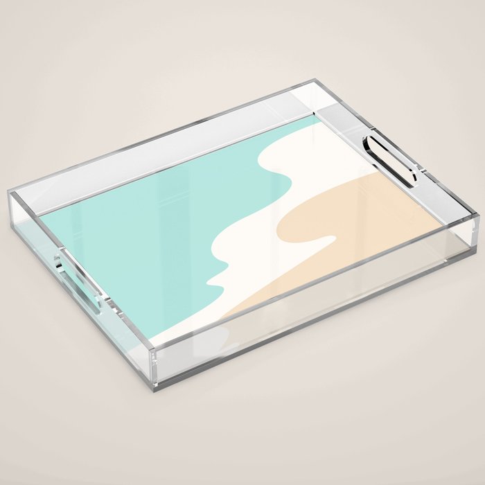 Sand and Sea Coastal Shoreline Acrylic Tray Gallery Image 1