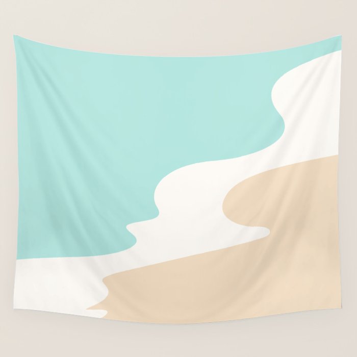 Sand and Sea Coastal Shoreline Wall Tapestry Gallery Image 1