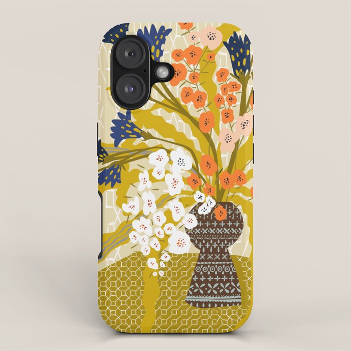 Matisse Flower Vase modern Illustration mustard yellow iPhone Case Gallery Image 1