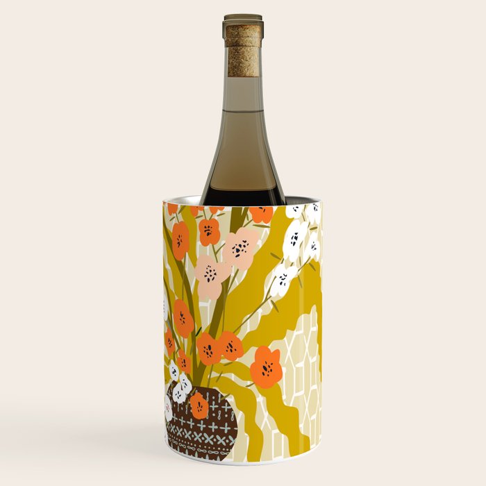 Matisse Flower Vase modern Illustration mustard yellow Wine Chiller Gallery Image 3