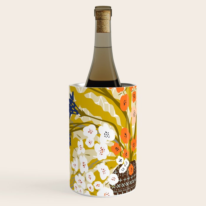 Matisse Flower Vase modern Illustration mustard yellow Wine Chiller Gallery Image 1