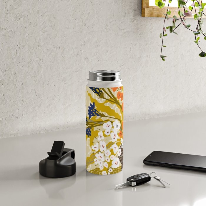 Matisse Flower Vase modern Illustration mustard yellow Water Bottle Gallery Image 5